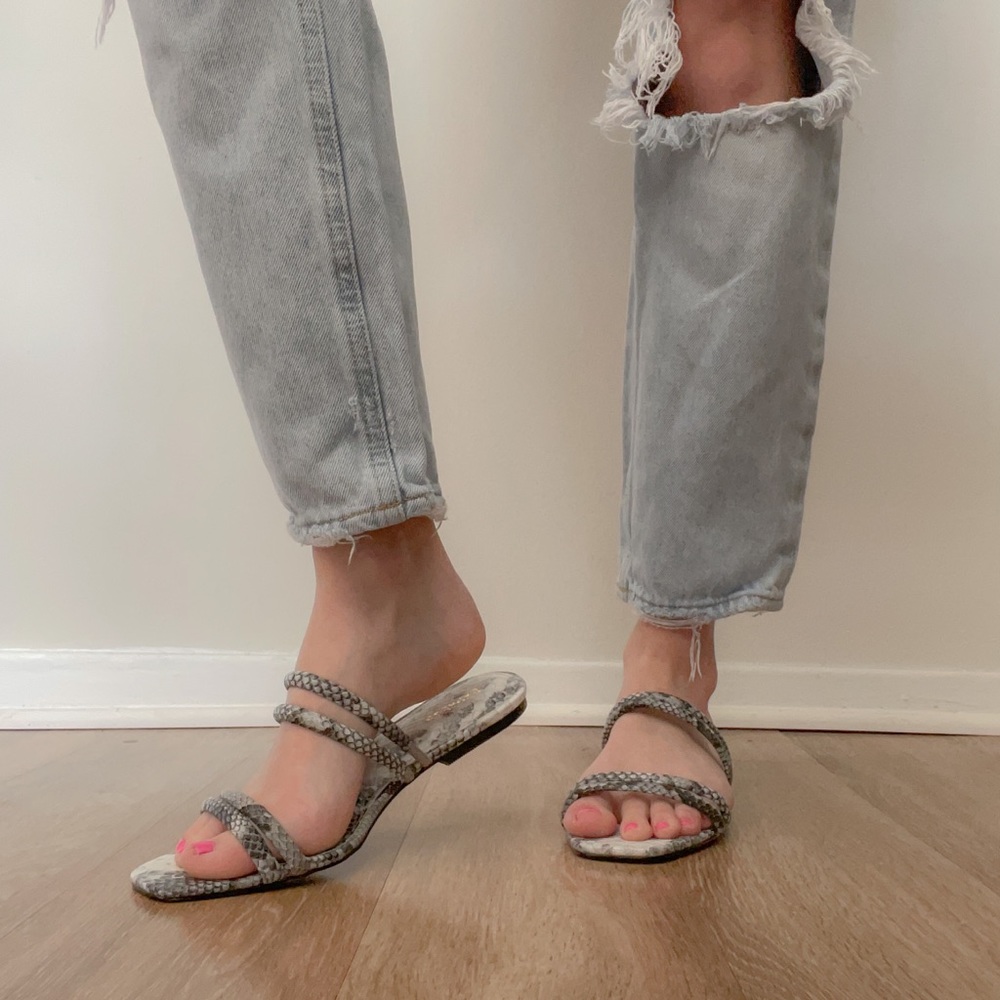 Express Snakeskin Sandals